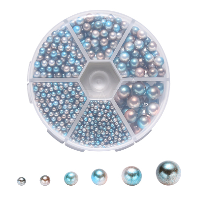 Rainbow Acrylic Imitation Pearl Beads OACR-YW0001-04-A09-1