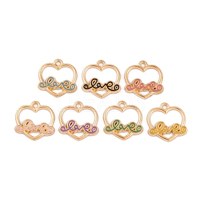 Light Gold Plated Alloy Enamel Pendants FIND-Q100-07KCG-1