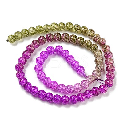 Spray Painted Crackle Glass Beads Strands DGLA-C002-6mm-04-1