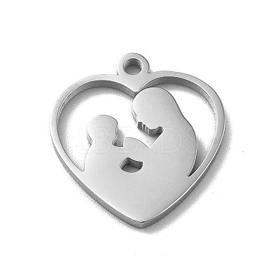 Non-Tarnish Mother's Day Theme 304 Stainless Steel Pendants STAS-E171-03P-08-1