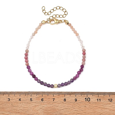 Natural Ruby & Rhodonite & Sunstone & Rose Quartz & Non-magnetic Synthetic Hematite Beaded Bracelets for Women BJEW-JB14094-01-1