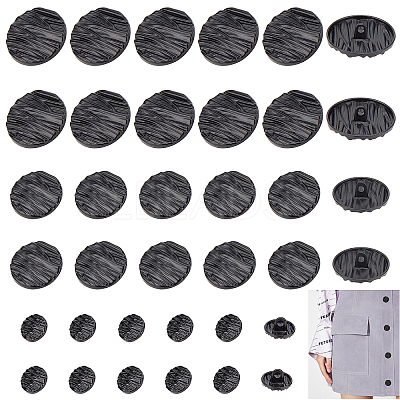36Pcs 3 Style 1-Hole Alloy Shank Buttons BUTT-GA0001-02EB-1
