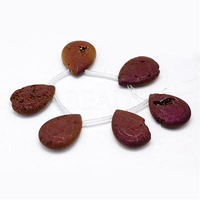 Electroplated Natural Quartz Crystal Beads Strands G-G891-03-1