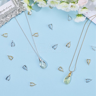 120Pcs 3 Colors Grade AA Brass Ice Pick Pinch Bails for Pendant Making KK-SC0005-19-1