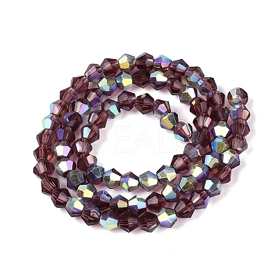 AB Color Plated Transparent Glass Beads Strands GLAA-G127-01-02S-1