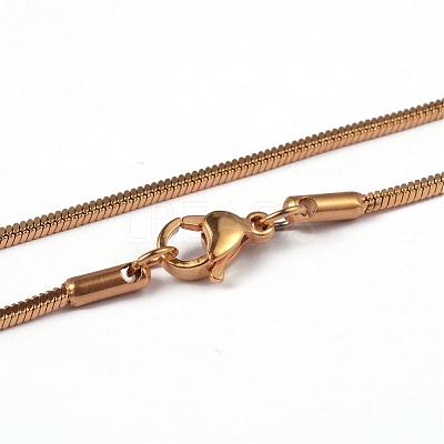 304 Stainless Steel Square Snake Chains Necklaces NJEW-K049-05G-1