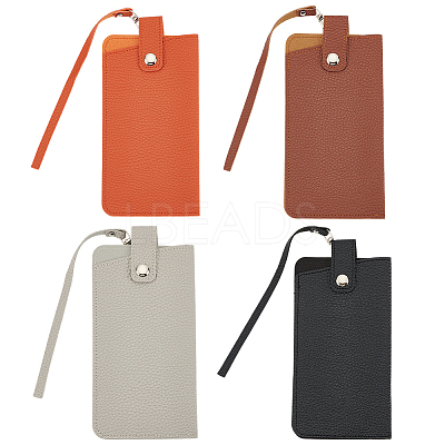 4Pcs 4 Colors Imitation Leather Glasses Storage Bags ABAG-AR0001-05-1