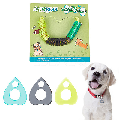 42Pcs 3 Colors Transparent Blank Acrylic Pet Dog ID Tag PALLOY-AB00046-1