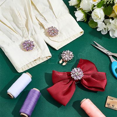 4Pcs 2 Colors Alloy Rhinestone Cufflinks HJEW-NB00215-1
