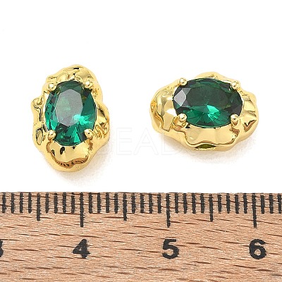 Brass Pave Cubic Zirconia Beads CU-CBA42CA-06G-1