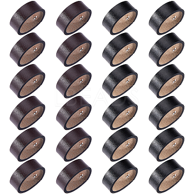 24Pcs 2 Colors Cowhide Leather & Alloy Loop Keepers FIND-FH0017-33-1