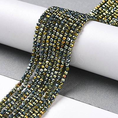 Electroplate Glass Beads Strands GLAA-H021-01A-FP05-1