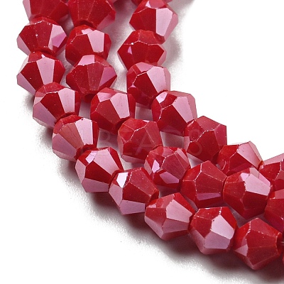 Opaque Solid Color Electroplate Glass Beads Strands EGLA-A039-P4mm-A02-1