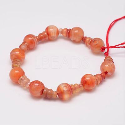 Natural Carnelian 3-Hole Guru Bead Strands G-K149-32C-1