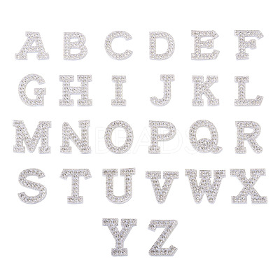 Alphabet Resin Rhinestone Patches DIY-TAC0005-45A-1