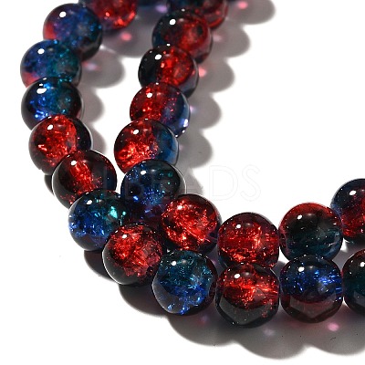 Crackle Glass Beads Strands CCG-C002-8mm-10-1