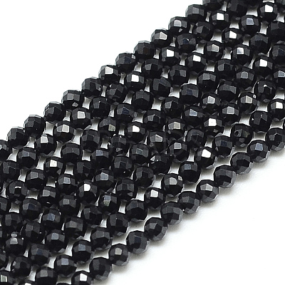 Natural Black Spinel Beads Strands X-G-S152-01-3mm-1