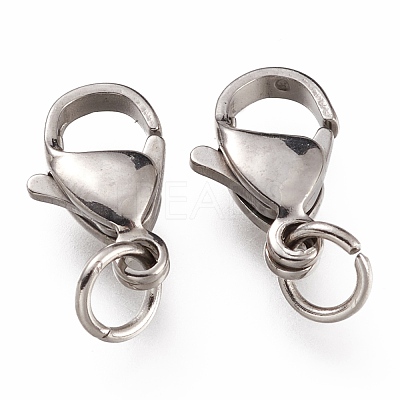 Tarnish Resistant 304 Stainless Steel Lobster Claw Clasps X-STAS-G240-01D-P-1