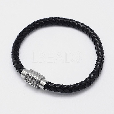 Mixed Braided Leather Cord Bracelets BJEW-I199-M-1
