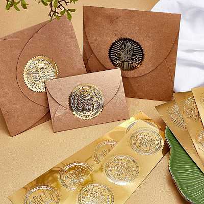 Plastic Self Adhesive Gold Foil Embossed Stickers DIY-WH0163-70O-1