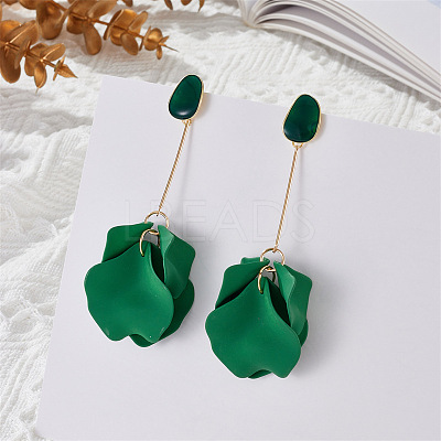 Spray Painted Alloy Enamel Dangle Stud Earrings FS-WG98629-15-1