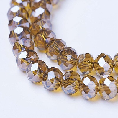 Electroplate Glass Beads Strands EGLA-A034-T6mm-A12-1