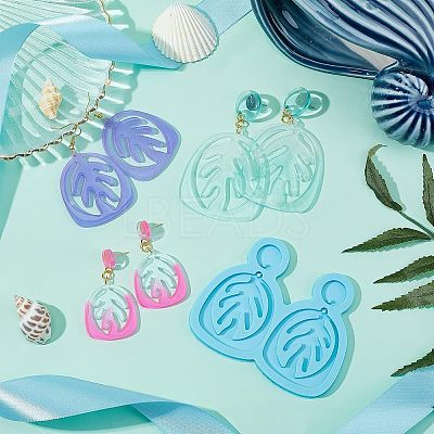 DIY Leaf Dangle Stud Earrings Silicone Molds DIY-OC0003-96-1