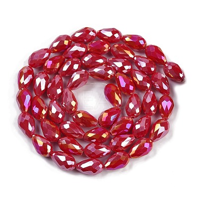 Opaque Solid Color Electroplate Glass Beads Strands EGLA-N013-P4mm-B07-1