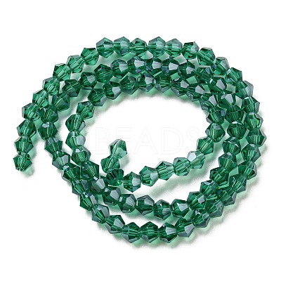 Transparent Electroplate Glass Beads Strands GLAA-F029-4mm-C10-1