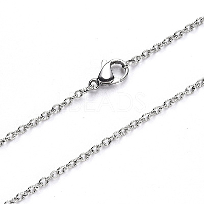 Non-Tarnish 304 Stainless Steel Cable Chain Necklace NJEW-S420-007A-P-1