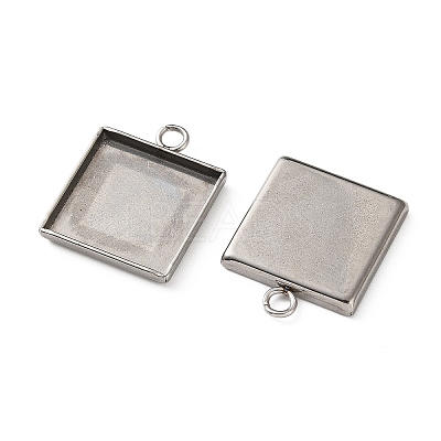 304 Stainless Steel Pendant Cabochon Settings STAS-Z201-02P-04-1