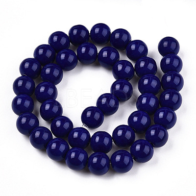 Opaque Solid Color Glass Beads Strands LS-GLAA-T032-P10mm-03-1