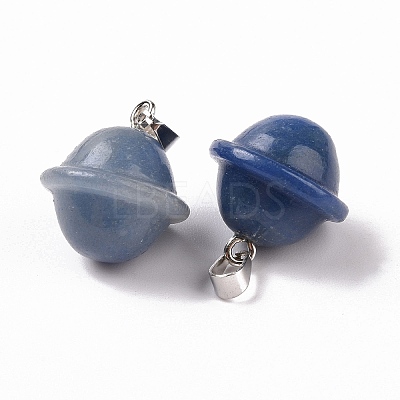 Dyed & Heated Natural Blue Aventurine Pendants G-B041-01P-09-1