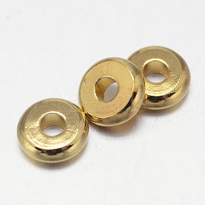 Flat Round Brass Spacer Beads KK-L106G-01G-1