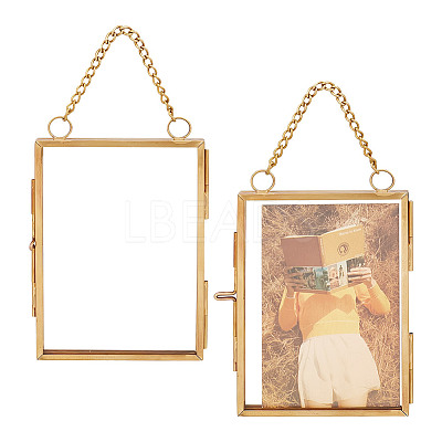 Glass Rectangle Wall Hanging Photo Frame AJEW-WH0314-470A-1