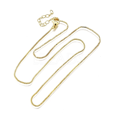1MM Brass Box Chain Necklaces NJEW-M108-11G-1