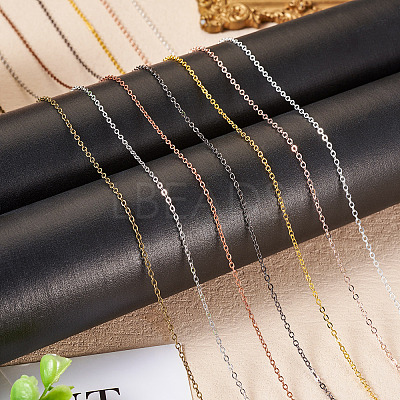 Brass Coated Iron Flat Cable Chains CH-TAC0007-02AB-1
