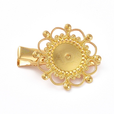 Hair Accessories Iron Alligator Hair Clip Findings IFIN-L035-01G-1