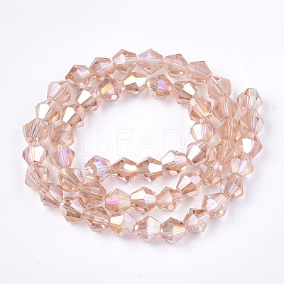 Electroplate Glass Beads Strands EGLA-Q118-6mm-B11-1