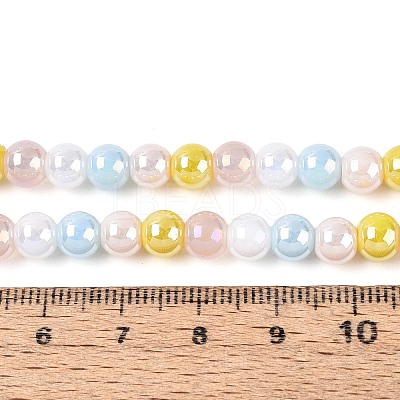 Electroplate Glass Beads Strands EGLA-N019-6mm-02-1