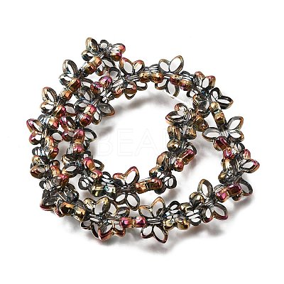 Electroplated Transparent Glass Beads Strands GL-CBA98F0-03E-1