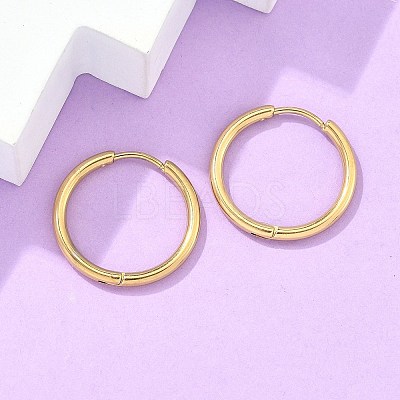 Ion Plating(IP) 304 Stainless Steel Huggie Hoop Earrings X-EJEW-F111A-20mm-G-1