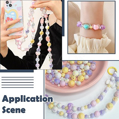 250G UV Plating Rainbow Iridescent Opaque Acrylic Beads PACR-CJ0001-39-1