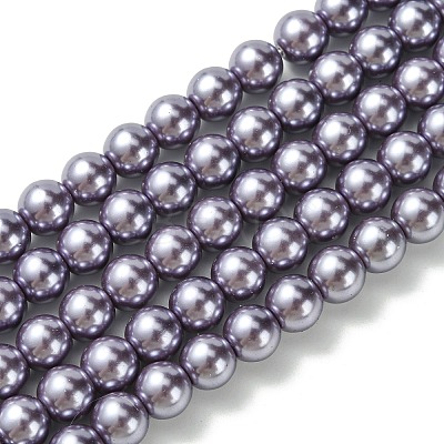Eco-Friendly Dyed Glass Pearl Round Beads Strands HY-A008-8mm-RB116-1