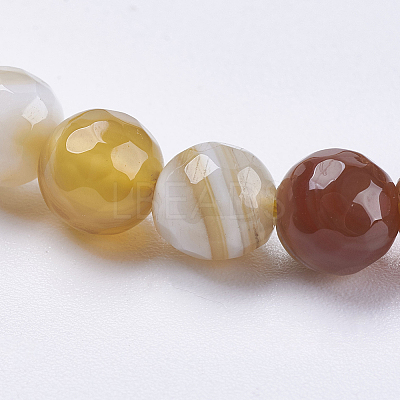 Natural Striped Agate/Banded Agate Beads Strands G-P364-14-6mm-1