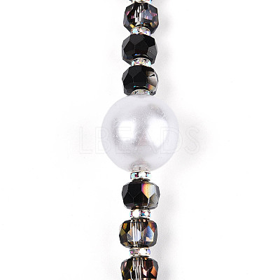 Acrylic & Glass & ABS Plastic Pearl & Alloy & Polymer Clay Pave Rhinestone Beads Strands MAK-T011-08A-1