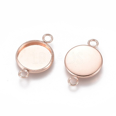201 Stainless Steel Cabochon Connector Settings STAS-F191-15RG-D-1