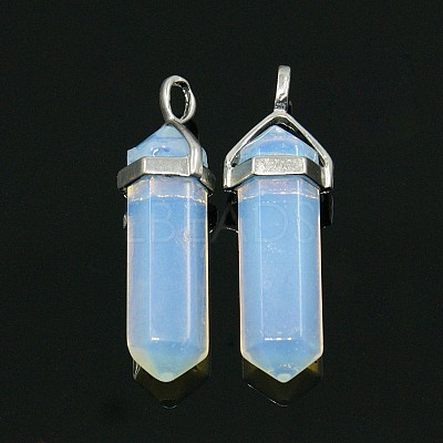 Opalite Double Terminated Pointed Pendants G-N0037-11-1