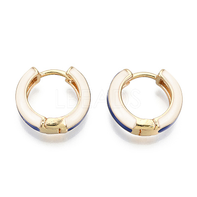 Brass Huggie Hoop Earrings EJEW-S209-07B-1