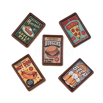 Fast Food Opaque Resin Cabochons RESI-C078-01-1